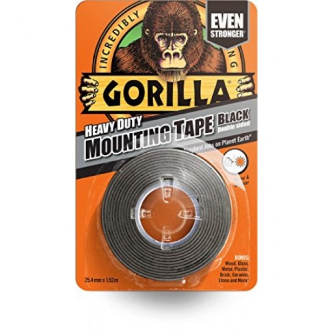 Gorilla Heavy Duty Mounting Tape Black (25.4mm x 1.5m)